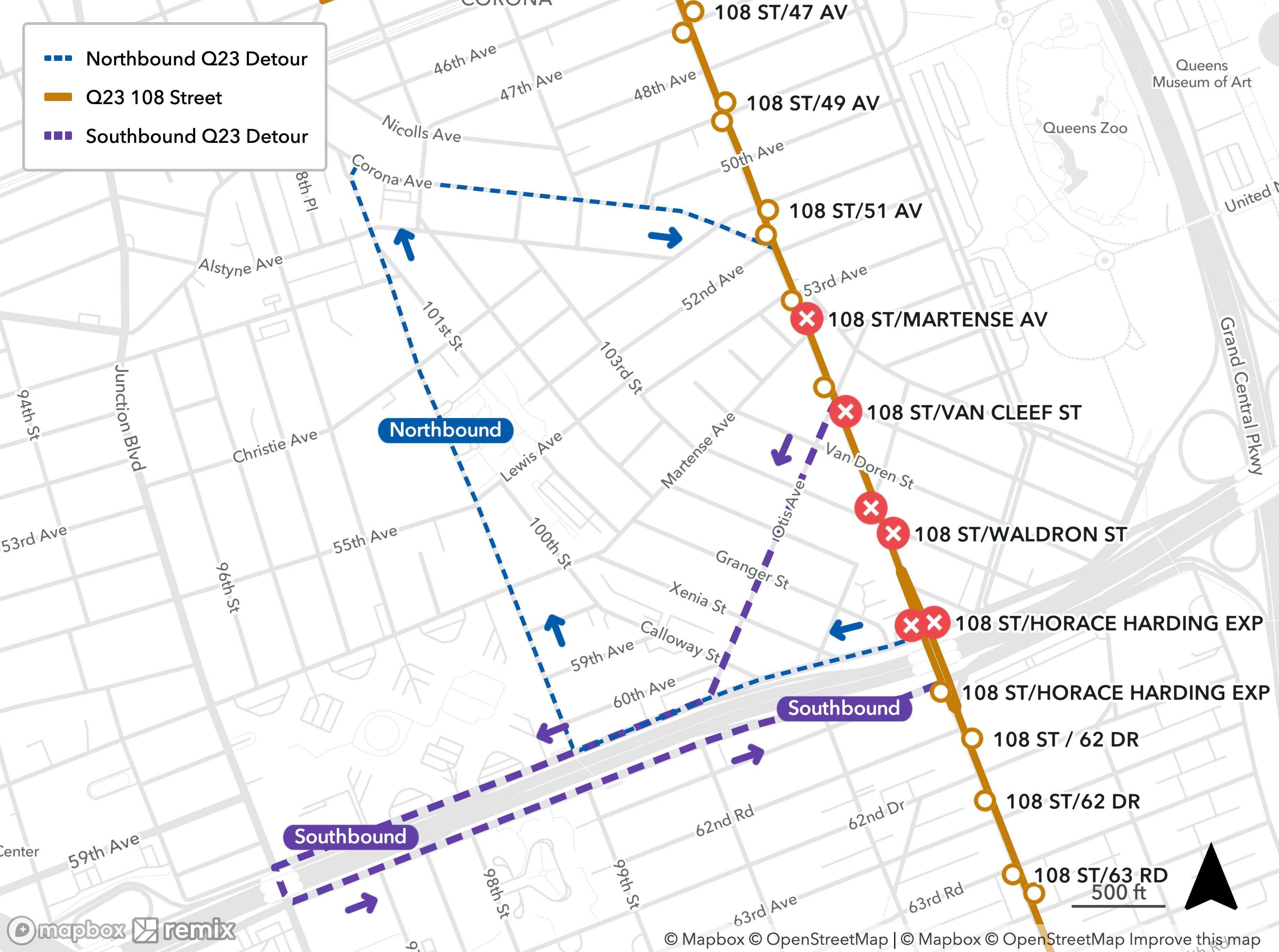 Q23 Bus Route Map Nyct Bus. Wear A Mask. On Twitter: "Use This Map To See How Q23 Buses Will  Travel While Detoured: Https://T.co/Zdsrkzjscr" / Twitter
