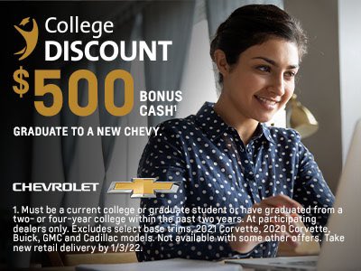 🧑‍🎓 Graduation looks best in the 
rear view mirror of a brand new Chevrolet!
🎁 $500 Bonus Cash for eligible students, grad students and recent grads. bit.Ly/RileyNewChevy