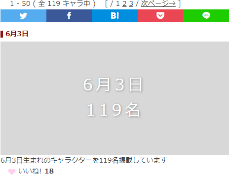 キャラ誕366 Al Twitter 本日の誕生日情報 6月3日が誕生日のキャラクターは119名です 誕生花 アルケミラー 花言葉 献身的な愛 誕生石 オパール 宝石言葉 幸福を得る です お誕生日おめでとうございます キャラクター誕生日366 T Co K6xsh0ym9p