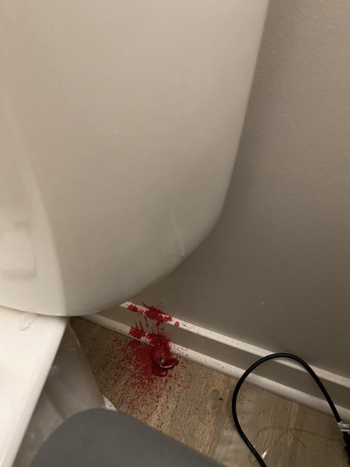 Forgot about my candle so now it looks like there was a murder in my bathroom lol https://t.co/JPID7