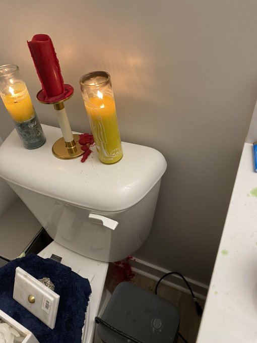 Forgot about my candle so now it looks like there was a murder in my bathroom lol https://t.co/JPID7