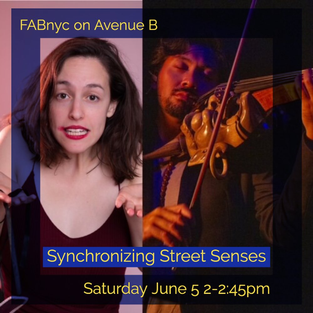 Loisaida_OSCC's tweet photo. Saturday 6/5: @_FABnyc residency continues on Ave B b/w 8-9th St!
1:30-5pm, don’t miss an unforgettable day of interactive music, design and art! #OpenStreetsNYC #interactivetheater #loisaida #songwriting #freenyc https://t.co/qDSZZa3dOG