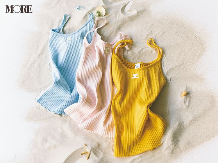 ট ইট র More モア クレージュ のタンクトップが可愛い 懐かしさのあるロゴがレトロで上品 T Co Qpljubmb4q Courreges 新作