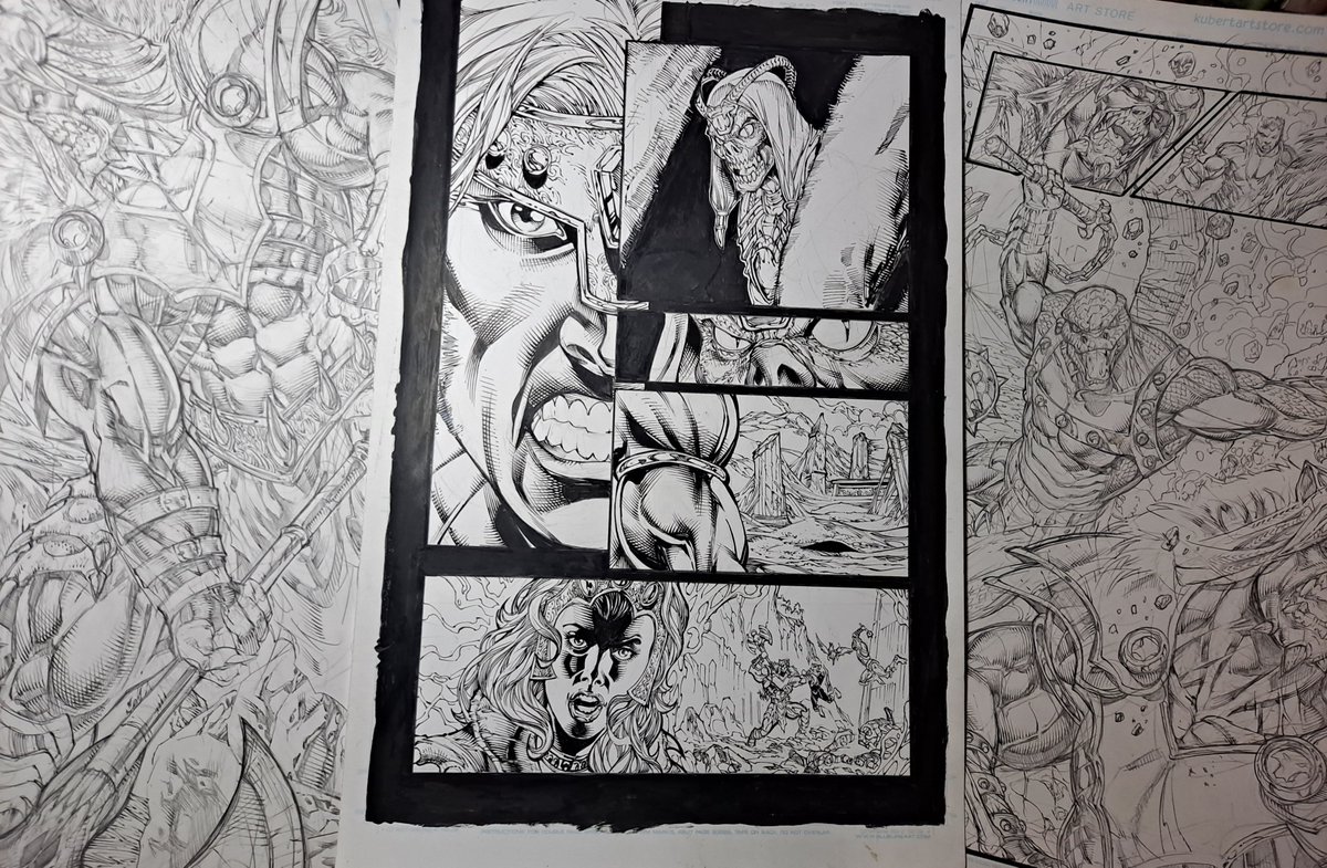 kevhulk73's tweet photo. Just a peek! Whew. Gonna ink these beasts. #dragonguard #fantasy #behemegar #aethyron #fantasyart #comics #comicbooks #comicsgate https://t.co/nZdlQVkKlv