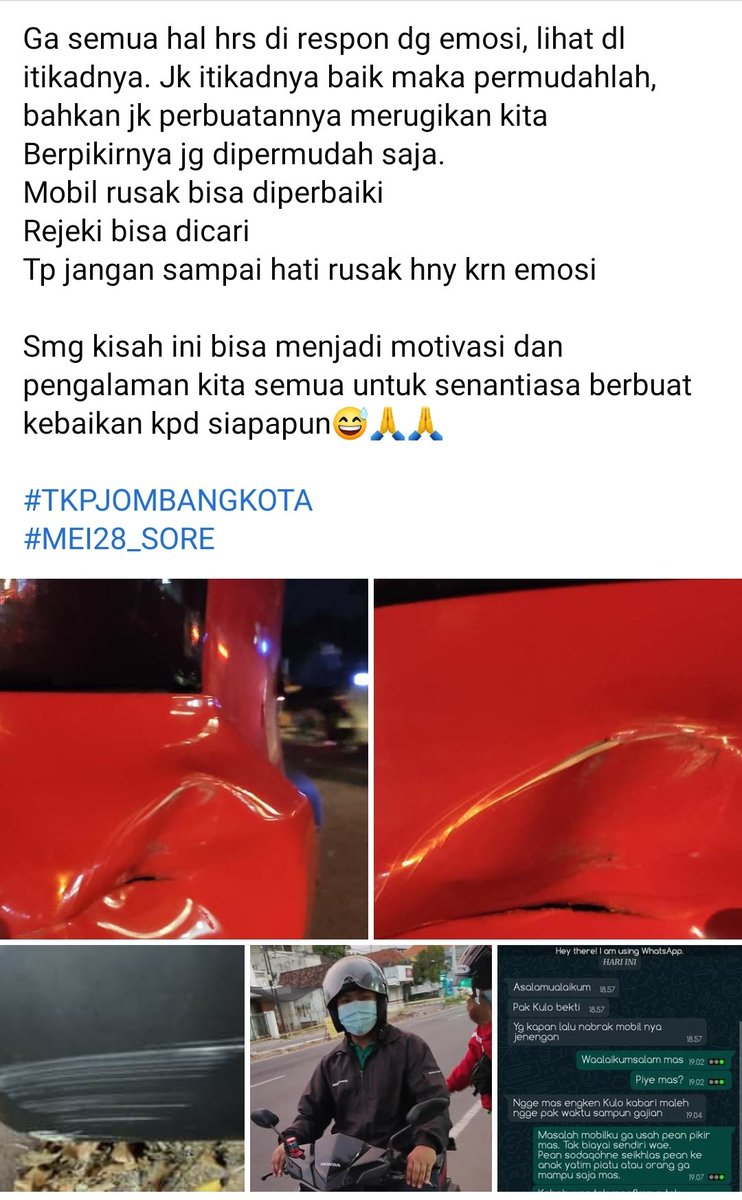 ainurohman's tweet photo. Ini sikap yang sangat inspiratif.

Lebih2 karena belakangan, kita banyak disuguhi video atau berita orang2 yg gampang banget marah2 di jalanan.. https://t.co/DDTc3a8PyC