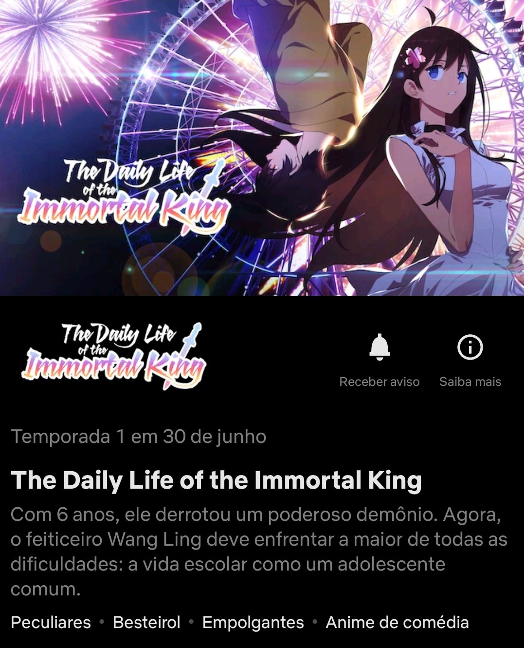 Sobre ANIMES & MANGÁS on X: A animação chinesa Xian Wang De Richang  Shenghuo (The Daily Life of the Immortal King) chega ao catálogo nacional  da Netflix no dia 30 de junho.