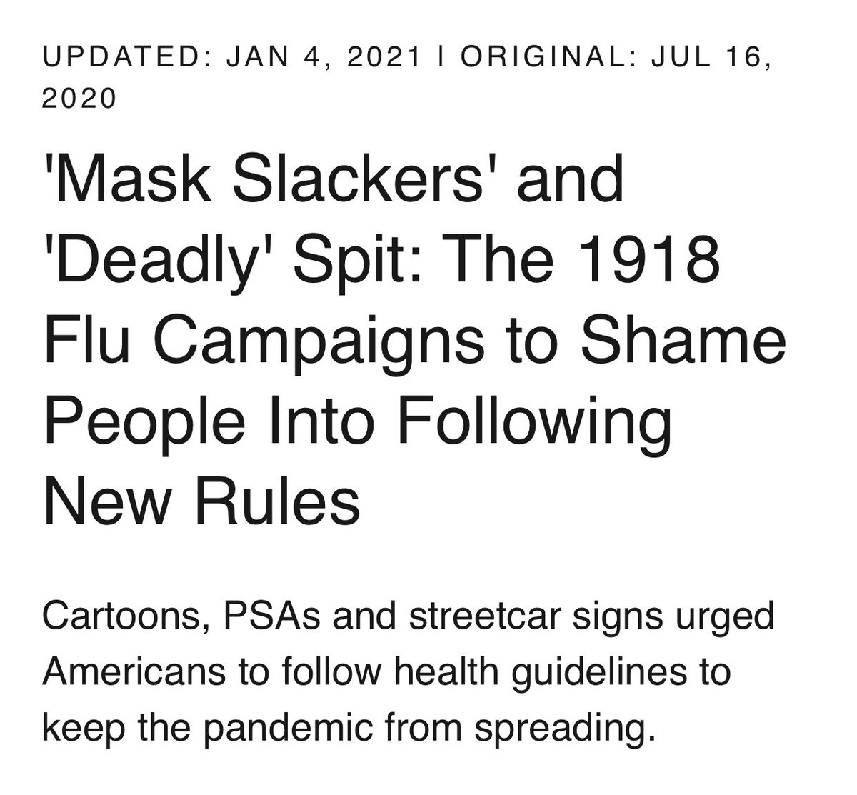 skye_daddy's tweet photo. Working class citizens were jailed for refusing to wear masks. Masks that are now known to have been detrimental to the 1918 Spanish flu pandemic.

Anyone who didn’t fall for the government and media mask propaganda was shamed. https://t.co/SL9LYqBHOf