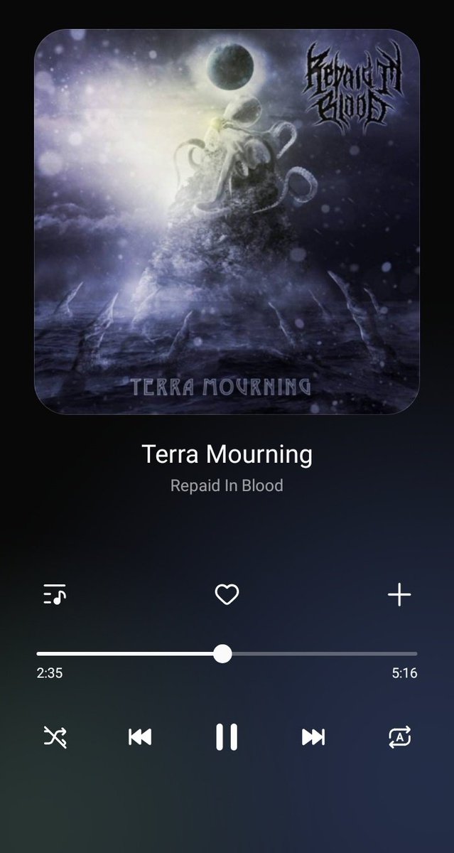 #Jammin' to REPAID IN BLOOD - Terra Mourning 🎶 #TerraMourning <a href="/RepaidInBlood/">Repaid In Blood</a> #NowPlaying Death #MetalCore