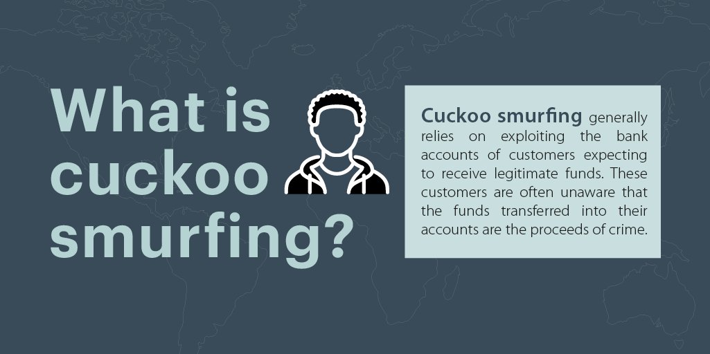 AUSTRAC on X: Organised criminals use 'cuckoo smurfing' as a method of  laundering money to disguise and move their funds across borders. Help  protect Australia's financial system, download our new financial crime