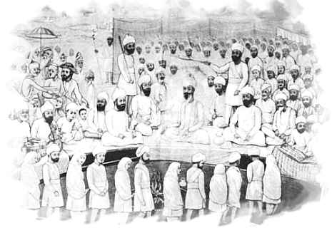 thakurdalipsing's tweet photo. First-ever inter-caste marriage was performed by Satguru Ram Singh Ji on June 3,1863, in Khote village of Ferozpur Punjab. Couples are required to circumambulate 4 times around the sacred ceremonial fire (havan) along with recitation of  hymns of 'Lavan' from Sri Adi Granth Sahib https://t.co/fBFF1KN1vt