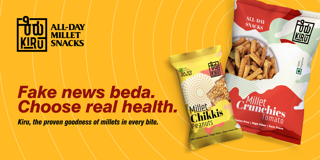 Kiru_Millet's tweet photo. Believe in the goodness of millets. They’re a rich source of essential vitamins and minerals. Kiru snacks are loaded with millets to offer you a healthy bite any time of the day. 

#Kiru #Ooruginal #HealthyAndTasty #AllDaySnacks #Millets #MilletSnacks #StaySafe #HealthIsWealth https://t.co/JnuQgULj68