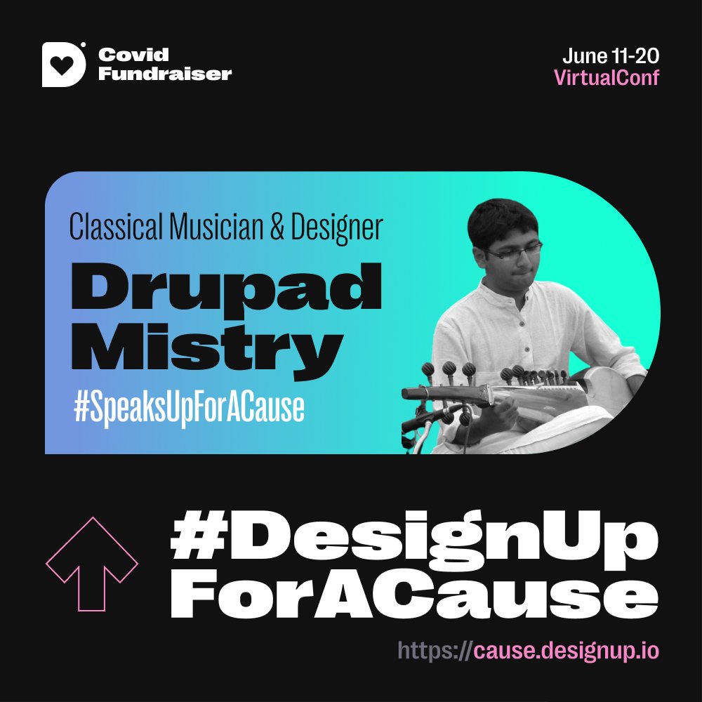 DesignUpConf's tweet photo. 🎙@DrupadMistry at #DesignUpForACause 🎙

Experience a confluence of music &amp; design!🎼

Drupad Mistry at #DesignUp, armed with a sarod, &amp; over 10+ yrs of exp in Design. Watch him and his brother Neeraj light the DesignUp stage on🔥

#DUp21 | June 11-20👉 https://t.co/ZgYbxNMI3f https://t.co/SNdTrLoGc1
