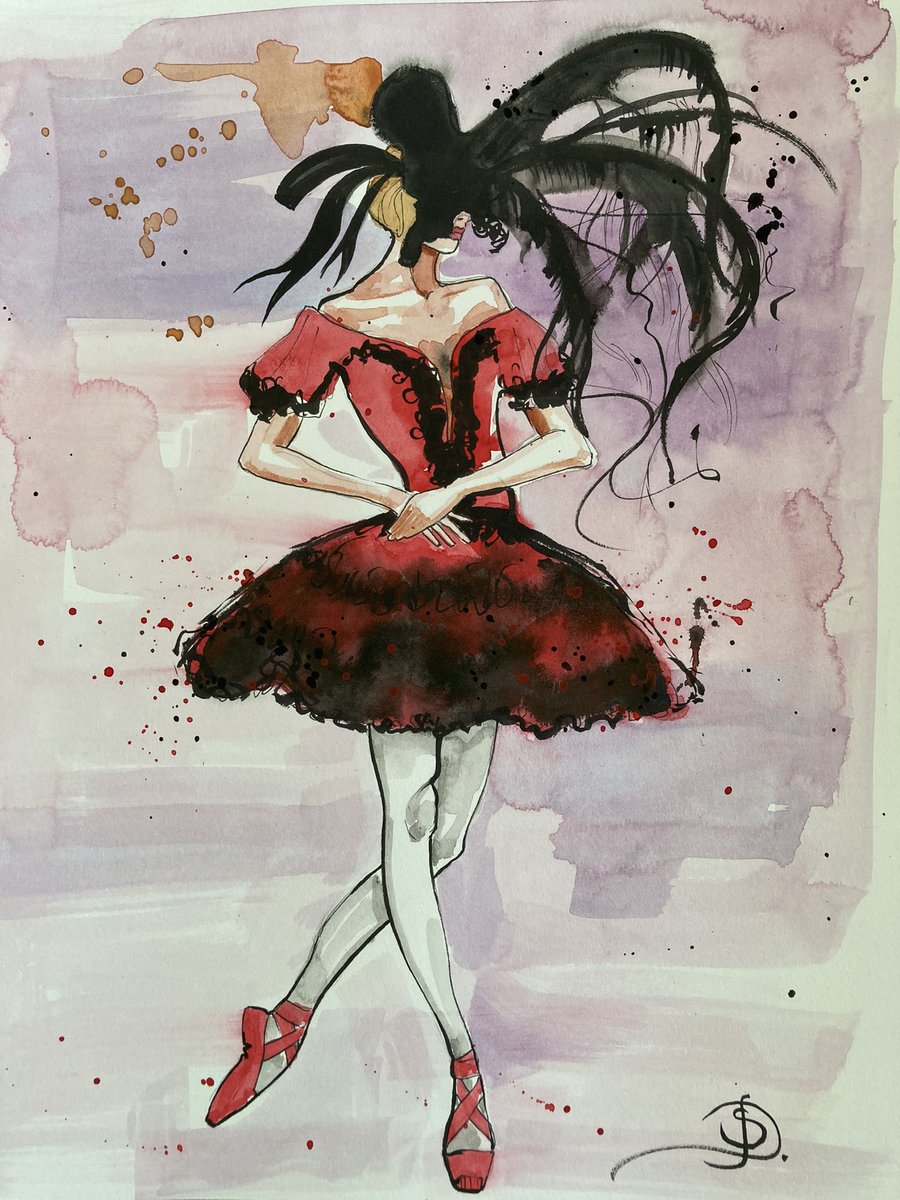 ArtSunanda's tweet photo. Sketch with the live session at Drawing Cabaret Couture on @instagram #fashion #fashionIllustration #ballet #Watercolour #artist https://t.co/e86RJuEjdc