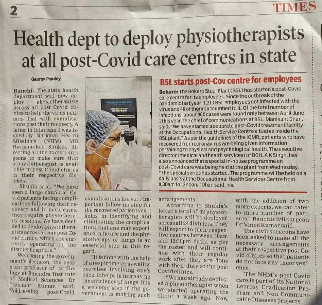PhysioVoice's tweet photo. Although #rehabilitation is last phase of recovery,its as important as final exam!#physiotherapy #physiotherapist #covidrehabilitation 
@WorldPhysio1951 @COVIDNewsByMIB @NitishKumar @PIB_Patna https://t.co/aBZht1Orwo