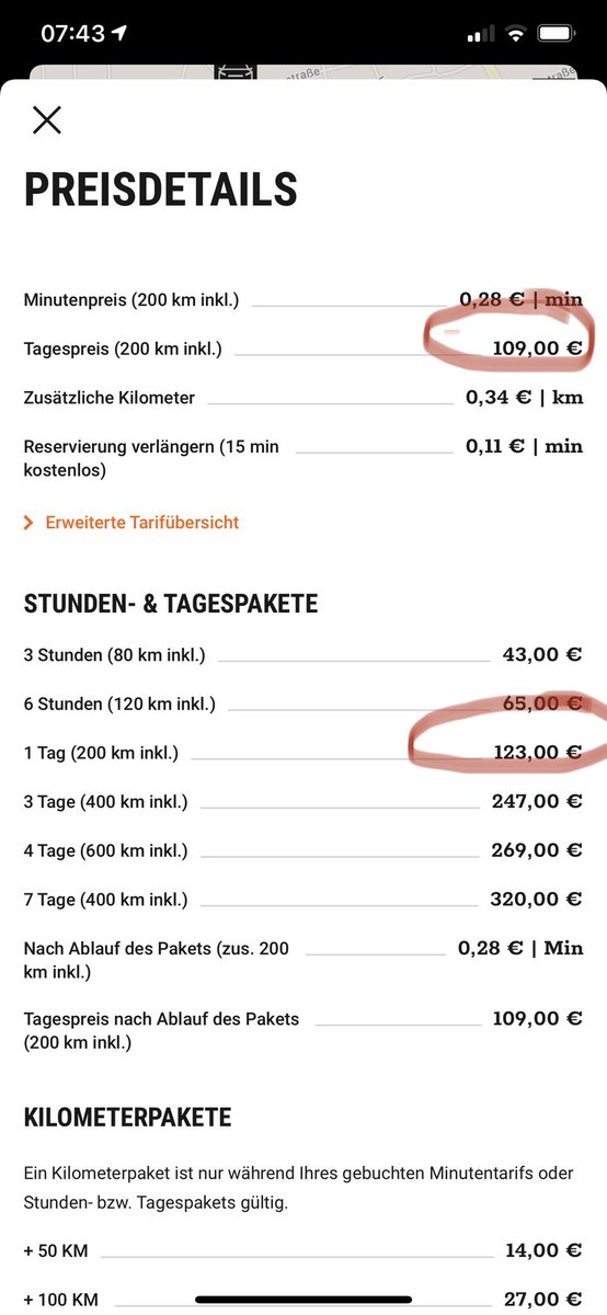 Hallo <a href="/SixtDE/">Sixt Deutschland</a>, seit einiger Zeit sind bei #SIXTshare #carsharing die Preise der vorab gebuchten Tagespakete höher als der maximale Tagespreis. Macht irgendwie wenig Sinn, oder übersehe ich etwas?