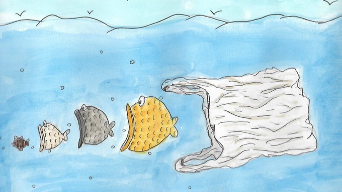 #EUGreenWeek Day 4 🌱

This powerful drawing by Clara (14) could inspire you <a href="/KarikaturaLv/">Gatis Šļūka</a> !

Join our 19 debates today, including
#Natura2000 🌳 #ForNature
#CleanAirEU mock trials ⚖️
"Trapped by plastic" film

Registration, agenda + report Day 3 on:
eugreenweek.eu