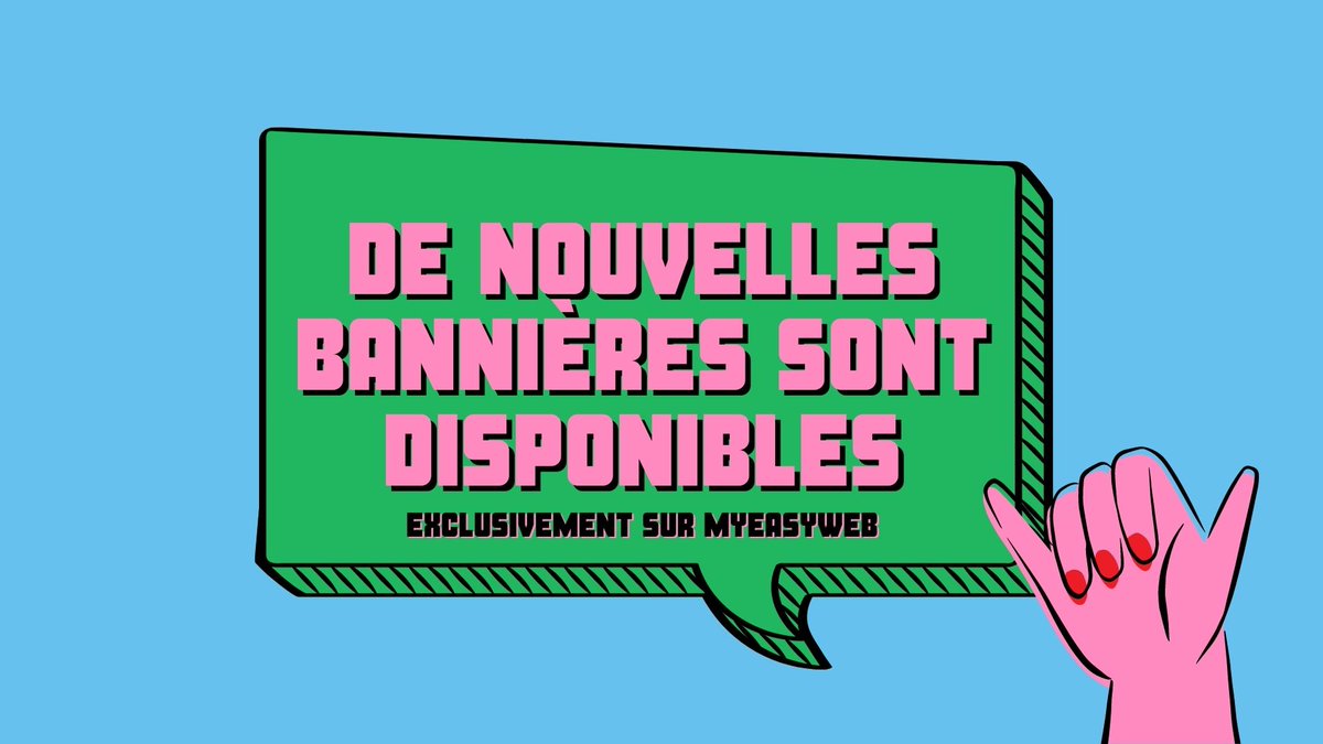 ES__Group's tweet image. Vous êtes client #MyEasyWeb ?
🥳 Retrouvez dès à présent de nouvelles bannières publicitaires offertes par nos fournisseurs partenaires dans votre bibliothèque d'images ! Pratique pour mettre à jour votre site internet sans allumer Photoshop !