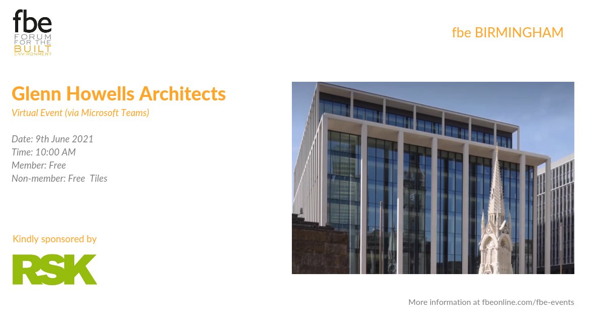 Join fbe Birmingham next Wednesday 9th June for their online event giving an insight into the work that Glenn Howells Architects is involved with.

Free to attend and you can book here:
bit.ly/3ftqA2C

#fbe #birmingham #architects #webinar #networking