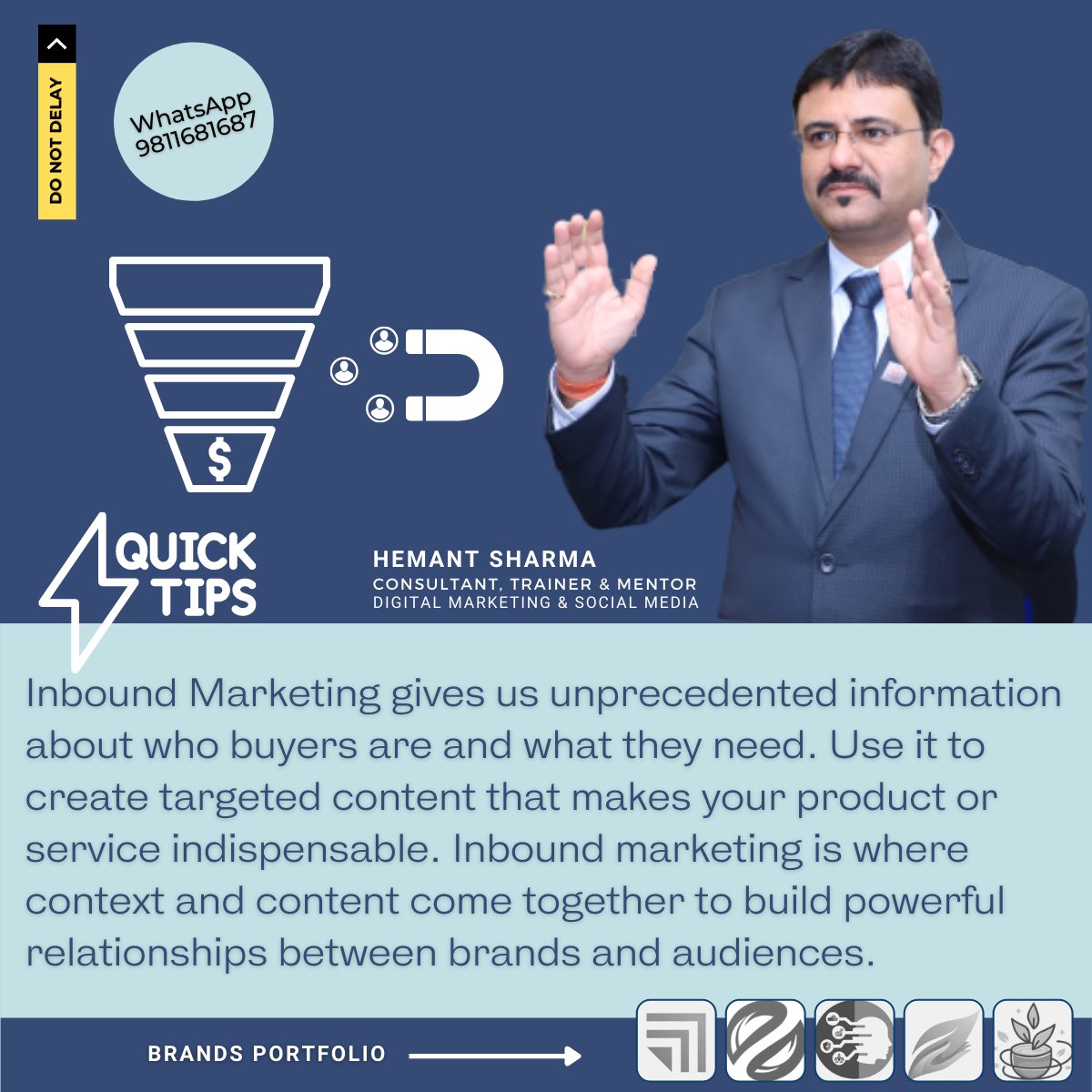 hemantmentor's tweet photo. Grow your business with inbound marketing and funnels. Contact and experience the Growth Marketing with Hemant Sharma. Consultancy &amp; Training on Skype, Whatsapp and Zoom Call⁠

https://t.co/90ZyABaL5h⁠
⁠
#socialmarketing #socialmediastrategy #contentmarketing⁠
#marketing https://t.co/Uytct3W08k