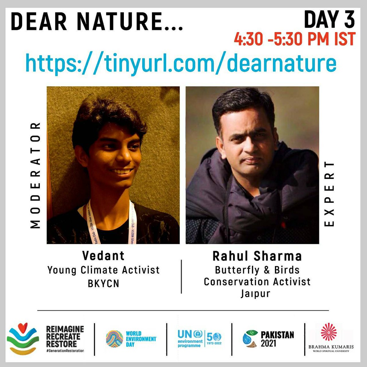 BrahmaKumarisHI's tweet photo. Please join us for the 3rd day of Dear Nature 💚... celebration.
Today we invite you to Recreate, Renew and Rejoice 💫
Daily till the 21st of June at 4.30 - 5.30 PM IST / 11 AM GMT
https://t.co/6ieWGPfa7m
#ecobrahmakumaris #GenerationRestoration #lovenature #DearNature https://t.co/v5uFplPAUc