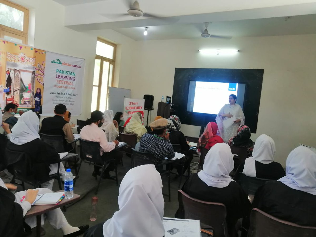 plf_pk's tweet image. #TeachersLearningFestival

Session on 21st century skills for teachers by Tooba Malik

#PLFGilgit

Dates: 1-3 June, 2021
Timing: 9am-4:30pm
Venue: Fatima Jinnah Govt Degree College for Women, Gilgit

For details: childrensliteraturefestival.com/plfgilgit/

#PakistanLearningFestival #CLF #CLFPakista