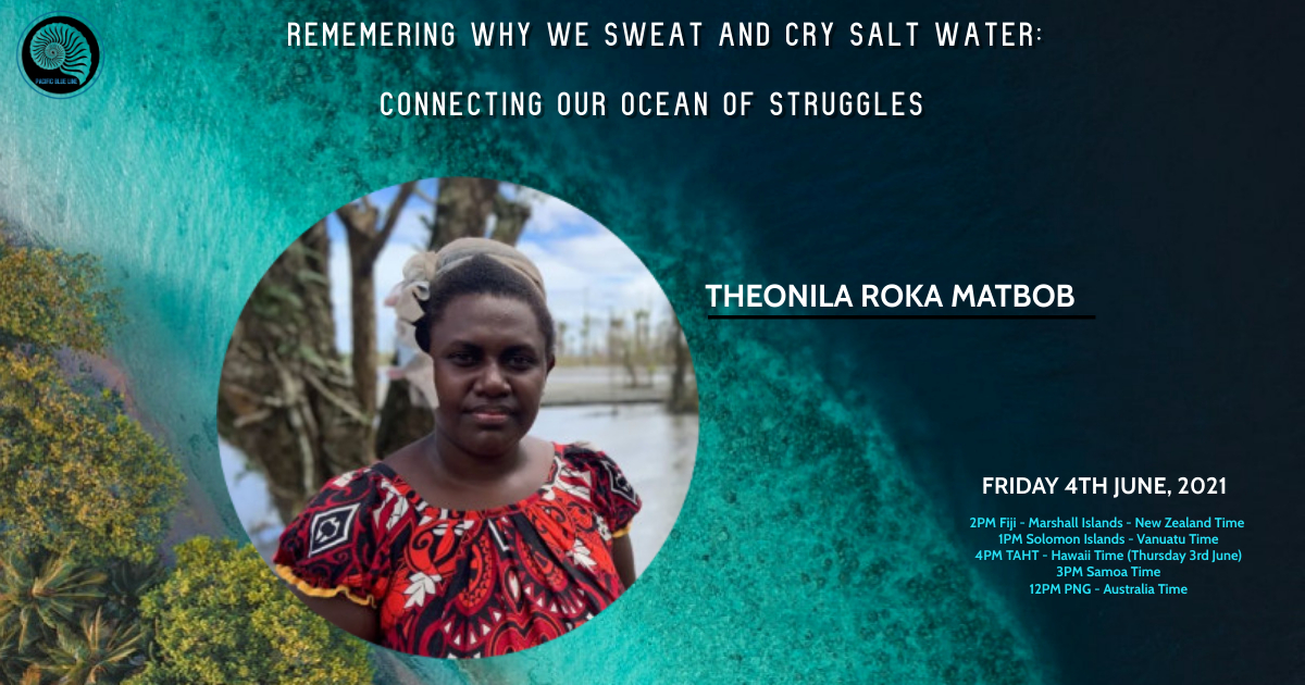 Growing up in the shadows of the Panguna mine and the civil war in Bougainville, Theonila continues to fight for the rights of her people and land.

Join her and others on "connecting our ocean of struggles". Register: us02web.zoom.us/webinar/regist…