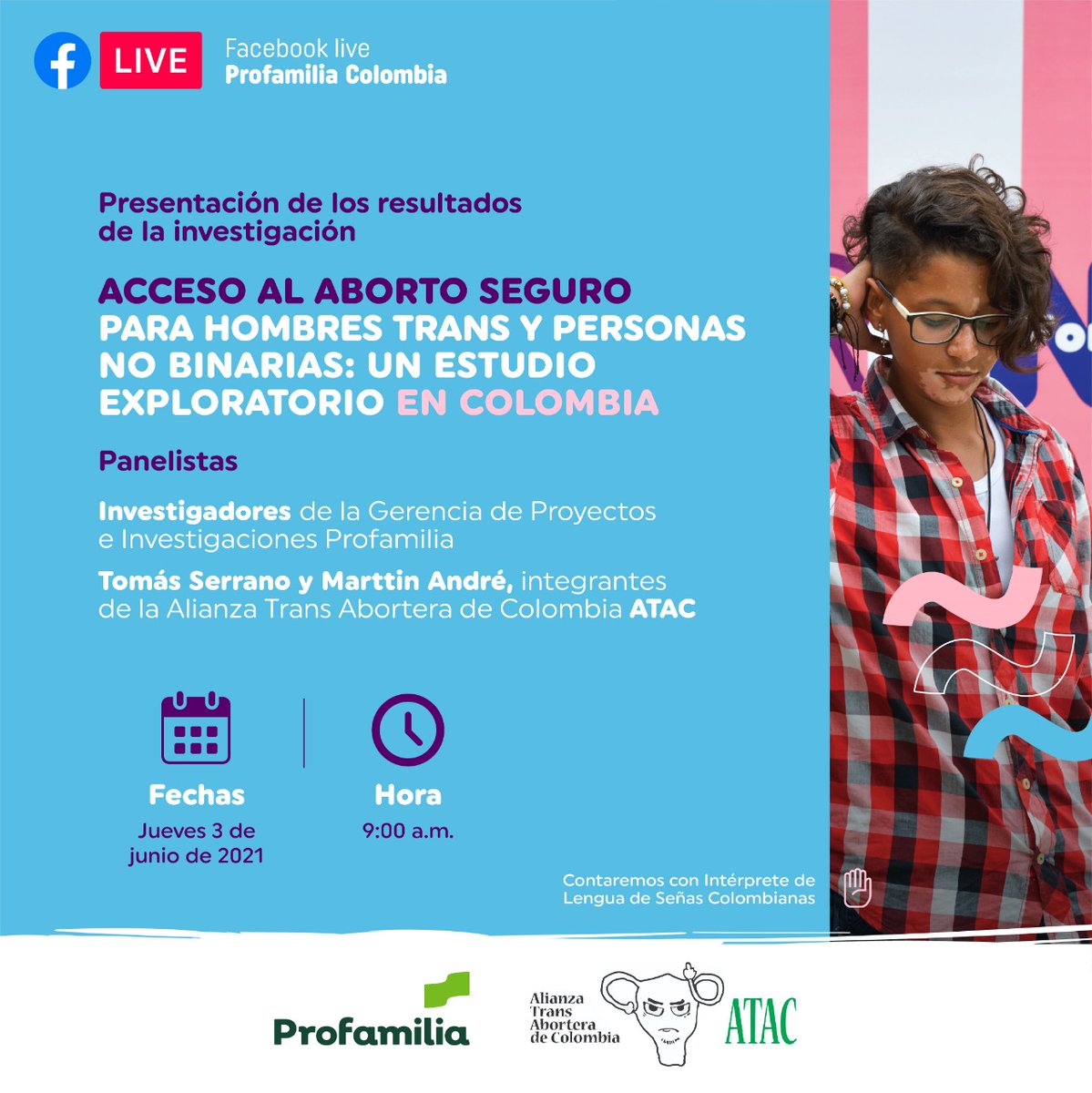 martin_contilde's tweet photo. Tenemos el orgullo desde la Alianza Trans Abortera de Colombia ATAC y #AlienHadas de compartirles la primera investigación sobre ABORTO EN PERSONAS TRANS Y NO BINARIAS EN COLOMBIA.
Será mañana ✨💚
#AbortoTrans #AbortoLibre https://t.co/c9yJS9TtaG