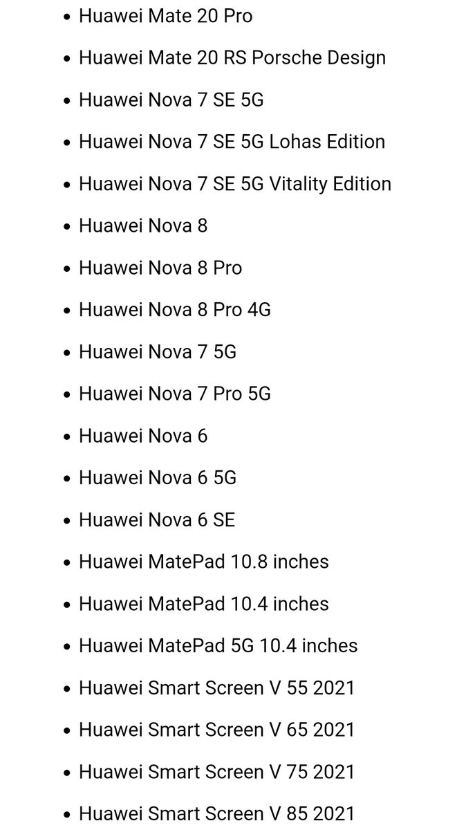 midroid5G's tweet image. أجهزة هواوي التي ستحصل على تحديث HarmonyOS - جوالات /تابلت /شاشات

#HarmonyOS2