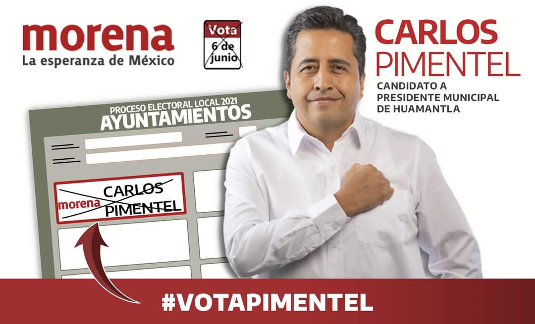 JCSantiagoP's tweet photo. ¡Un VOTO por MORENA🚩 en un voto por la transformación de HUAMANTLA!

Este #6DeJunio🗳 #VotaPimentel✔️ #VotaTodoMorena🚩 https://t.co/Yk7Eld6Kc0
