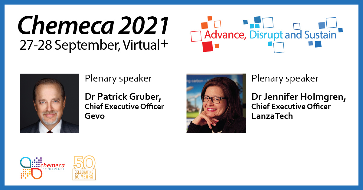 IChemE's tweet photo. We look forward to welcoming international speakers - Dr Jennifer Holmgren of @LanzaTech and Dr Patrick Gruber of @Gevo_Inc , both high-profile pioneers in the US bioenergy industry. Read their biography > https://t.co/9i0DZdt6Gf #chemeca #chemicalengineering https://t.co/PEVdeojLn1