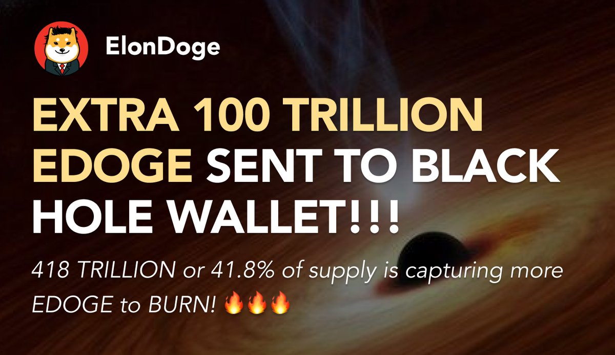 SURPRISE 🔥! 

100 TRILLION $edoge has just been burnt to the dead wallet! 

bscscan.com/tx/0x49f6e565d…

This is in preparation for the big reveal happening in 3 different AMAs later.

#edoge $doge $burn $meme