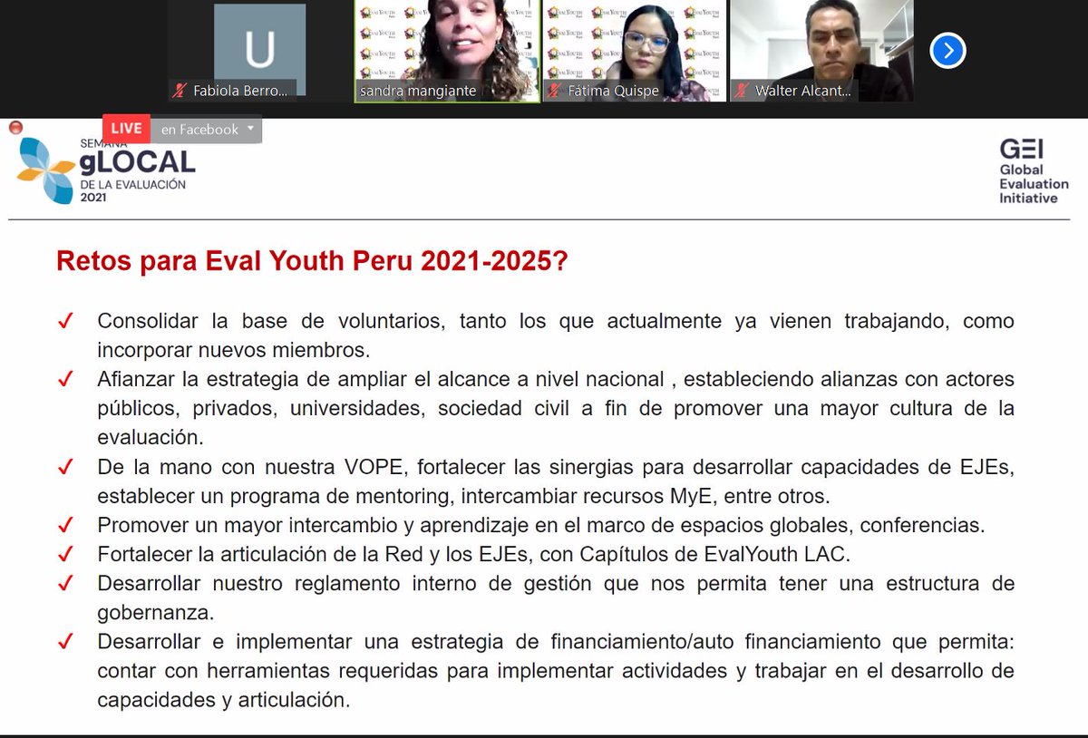 EvalyouthP's tweet photo. En nuestro #Aniversario identificamos nuestros retos y las sugerencias de nuestros aliados: #innovación #sostenibilidad #TIC #género #capacidades para #evaluación #alianzas. Gracias a tod@s los EJEs que hicieron posible llegar hasta aquí. Semana de la #Evaluación  #gLOCAL2021🥳🎂 https://t.co/RoQGLPqIUr