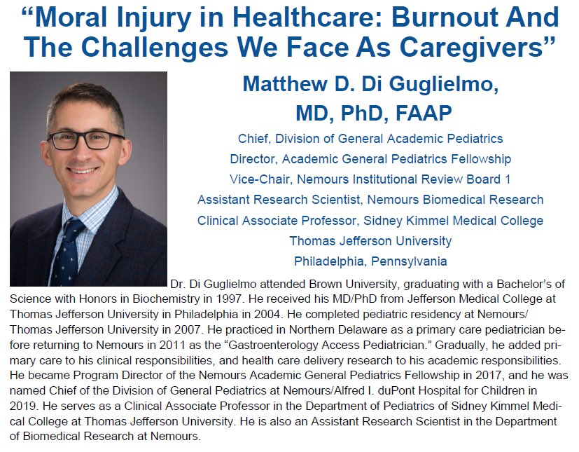 Cleveland Clinic General Surgery Residency Program (@ccfsurgery) on Twitter photo Matthew DiGuglielmo visited virtually from <a href="/AIDHC/">Nemours duPont Hosp</a> to share his work on moral injury in healthcare.
Our annual Ken Lee lecture focused on wellness. New ways of thinking about these important issues. <a href="/SofyaAsfaw/">Sofya Asfaw</a> Matthew DiGuglielmo visited virtually from <a href="/AIDHC/">Nemours duPont Hosp</a> to share his work on moral injury in healthcare.
Our annual Ken Lee lecture focused on wellness. New ways of thinking about these important issues. <a href="/SofyaAsfaw/">Sofya Asfaw</a>