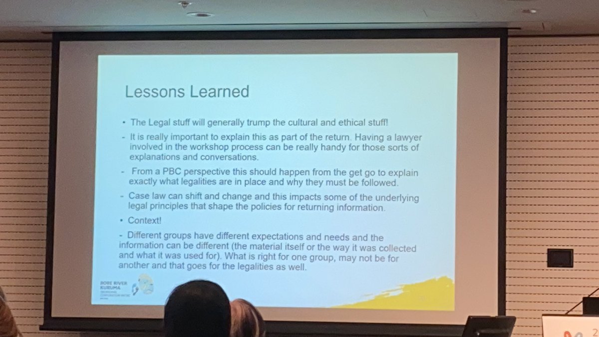 Lessons learnt from the YMAC and RRKAC return process - legal stuff will generation the cultural and ethical stuff #aiatsisSUMMIT