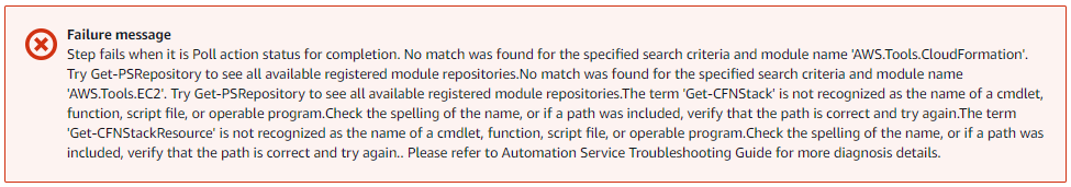 velaskec's tweet photo. @AWSSupport seems like #AWS SSM service having an issue with aws:executeScript https://t.co/cpTxY6f19r It started few hours ago. https://t.co/ara4hzBLYG