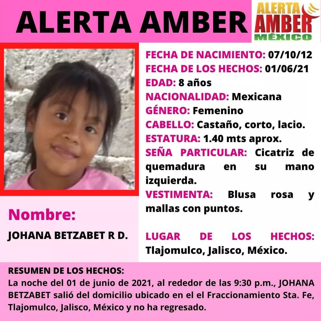 Trafico_ZMG's tweet photo. Ayuda a encontrar a Johana #AlertaAmber #Tlajomulco https://t.co/SfJHczuK1R