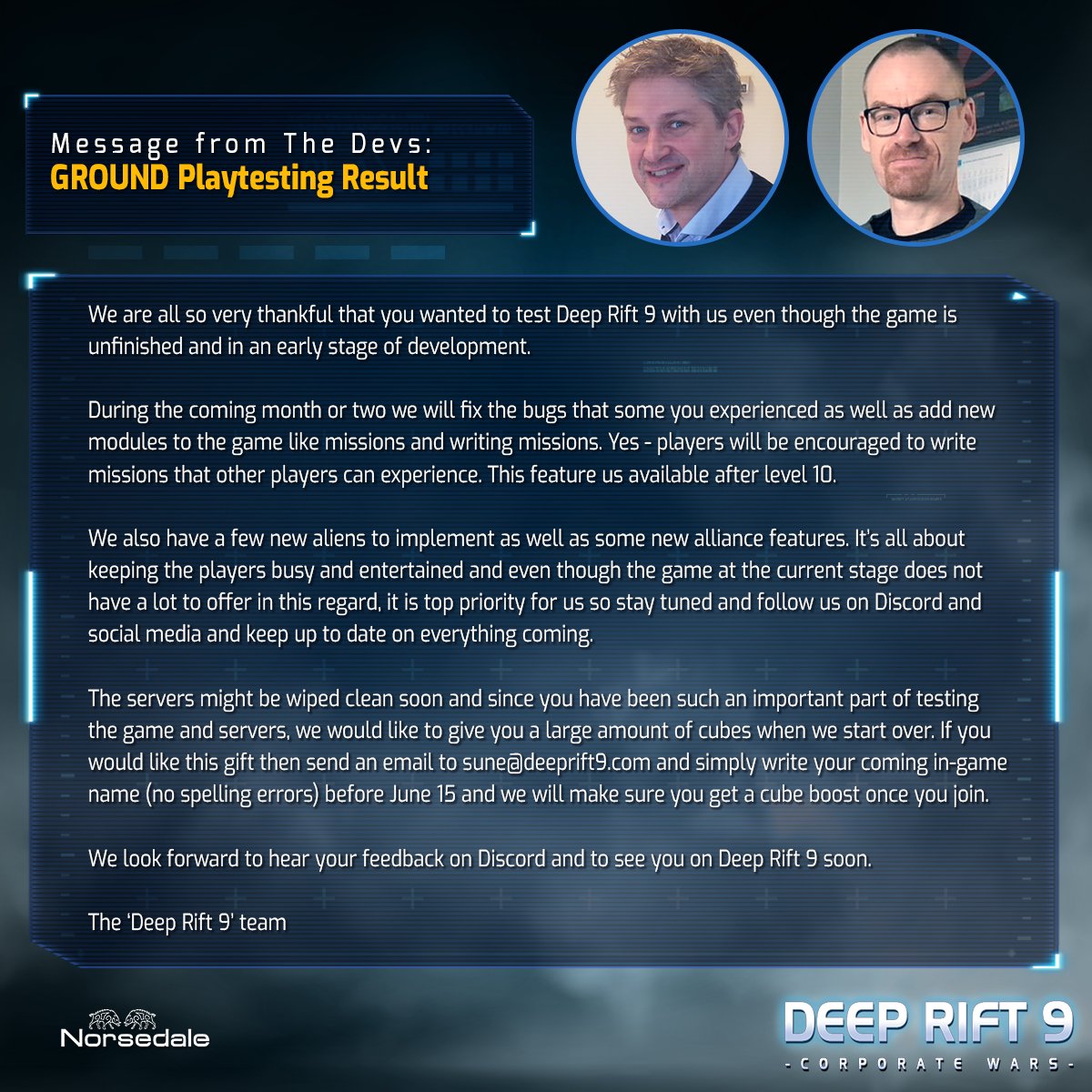 DeepRift9's tweet photo. Announcement Commanders! We'll be having a maintenance soon and free cubes are going to be given. Just type in your IGN in the comment section to get that hefty reward!
We're excited to show you more of Deep Rift 9 so stay tuned!
#DeepRift9 #RTS #Strategy #PC #GameRewards https://t.co/5w9m2iAvKR