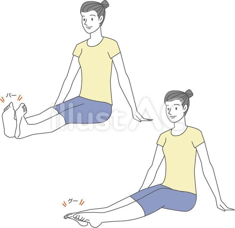 イラスト素材提供販売中 By Kana129 New Style イラストフリー素材 ストレッチ 爪先グーパートレッチ 爪先を動かして血流改善です こちらはフリー素材です T Co Xplmghp1ef イラスト素材一覧 T Co Wrgzjdgpqf
