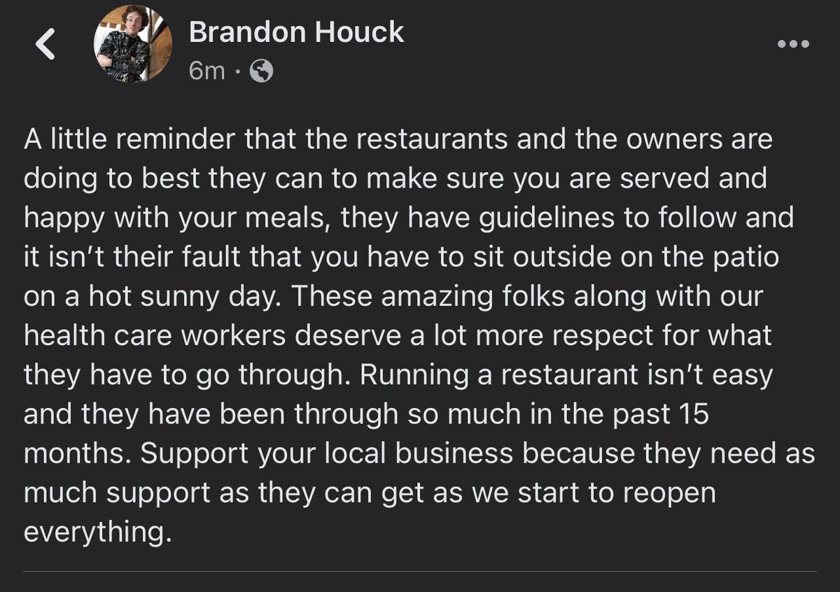HouckisPokisewx's tweet photo. Nows the time to support your local restaurants and businesses https://t.co/CD285ruQjT