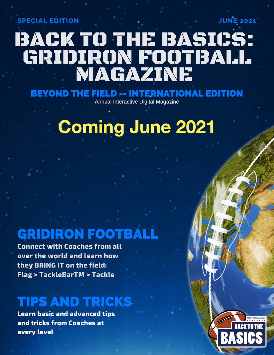 Coach_Stone_MT's tweet photo. Coming Soon Mid-June 

Back to the Basics: Gridiron Football Magazine 
Beyond the Field - International Edition

Articles:
@CoachVassil 
@PeakPerformQBs
@JohnLouisClarke 
@CoachColonia
@Topgunreceivers
@CoachVoyt 
@CoachJauncey 
Marcinho Barboza 
Kevin Wilson
More to be announced https://t.co/jEzoNgnHqb