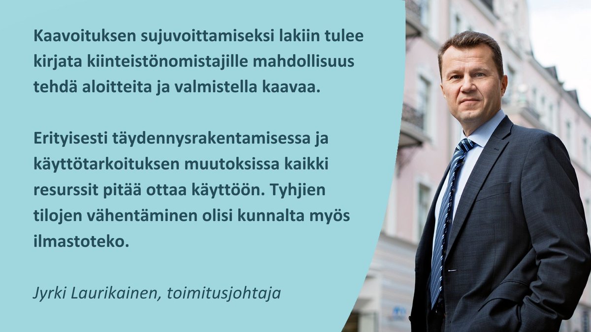 Olemme 11 järjestön kanssa vedonneet aidon MRL-uudistuksen puolesta

🔹#Kaavoitus'ta ei tule monimutkaistaa
🔹Julkisen ja yksityisen yhteistyötä kaavoituksessa edistettävä 
🔹Kaavoitusta &amp; luvitusta nopeutettava
🔹Maankäytön maksuista ennakoitavia &amp; kohtuullisia

#MRLuudistus