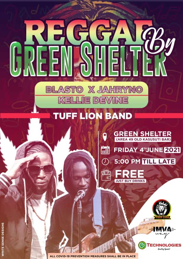 blastoimva's tweet image. If you are in L city come and rock with us at The Green Shelter in area 49,this Friday 4th June. A strictly live reggae and dancehall affair with the Tuff lion band. Admission is free. #Imvaway