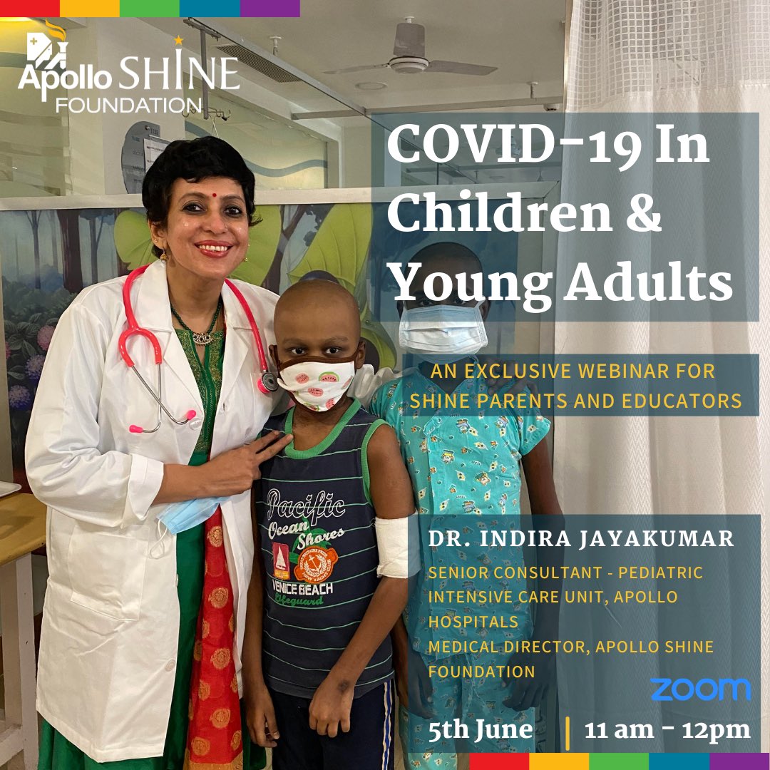 Join us this Saturday, 5th June, and get all your questions answered by our Medical Director. Speaker: Dr @JayakumarIndira , Senior Consultant - Pediatric Care Unit, @HospitalsApollo and Medical Director, @ShineForHealth Host: Ms. @shalinanewton #Covid19 #Webinar #ApolloShine