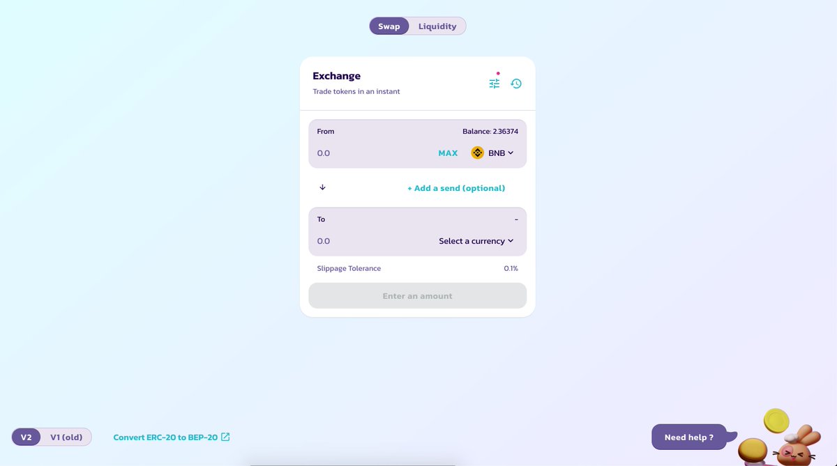 PancakeSwap's tweet photo. Exchange UI V2 is now live!

🥞 https://t.co/Uvgtgb8DMl https://t.co/c4n1yamNM4