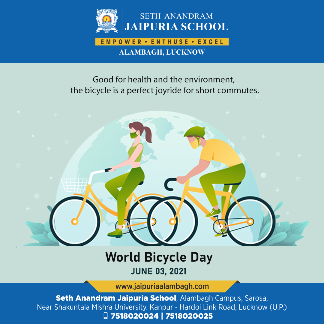 Jaipurialko's tweet photo. #SAJS #AlambaghCampus #WorldBicycleDay 🚲
The World bicycle day emphasizes that the #bicycle is a symbol of #sustainable transportation and conveys a #positive message to foster sustainable consumption and production. 🚲

#WorldBicycleDay2021 #BicycleDay #June3WorldBicycleDay https://t.co/gOiTYchXa7