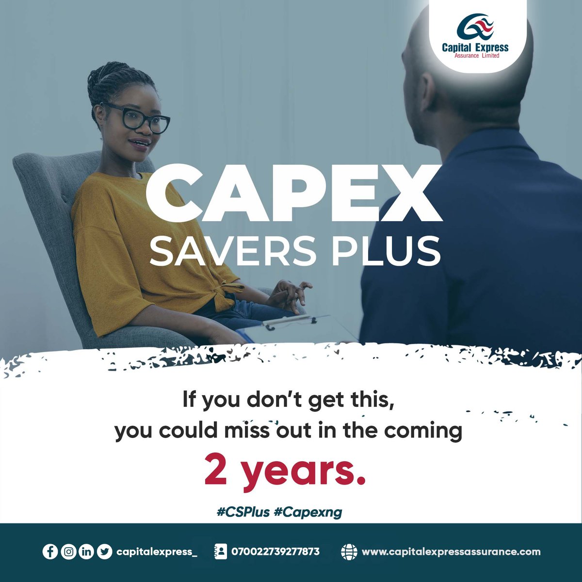 ziyaetuk's tweet photo. If a child, a spouse, a life partner, or a parent depends on you and your income, you need life insurance; we've also added investment. Know your income before you invest. 

Start with our very new product #CapexSaversPlus. 
#capexng #csplus @CapitalExpress_ https://t.co/FmpVuDxRG1