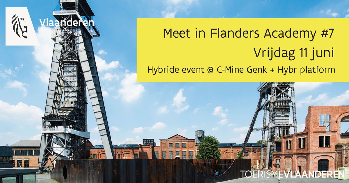 Op 11 juni gaat de 7e #MeetInFlanders Academy door: live in C-Mine in <a href="/stadgenk/">Stad Genk</a> , maar ook virtueel via het gloednieuwe #digitaal #platform Hybr. Inschrijven kan nog tot 8 juni dus wees er snel bij!  Alle info en registratielink 👉 bit.ly/MIF_Academy_7