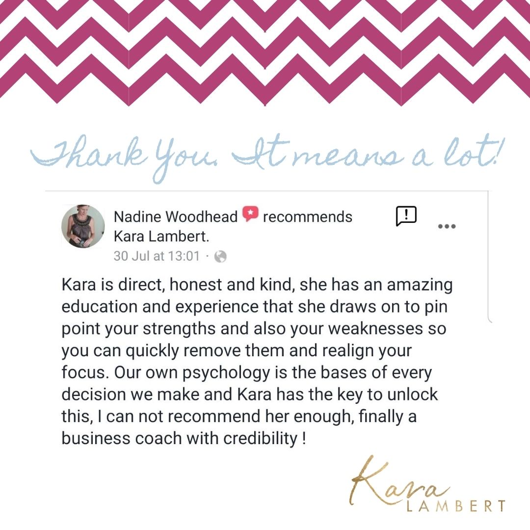 Thank you for your feedback. It means a lot to me to hear the impact working with me has made to you and your business.