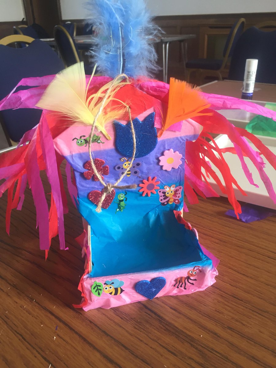 GreenwichHT's tweet photo. And here are some of the great creations made by our Charlton House Explorers yesterday in the Grand Salon, the birds of Greenwich will have many lovely little houses to eat from 🐦 https://t.co/eELlJQa3Xp