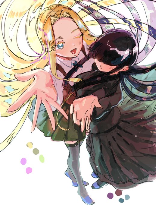 6巻表紙ラフです。対象的な二人を綺麗に描きたくて光を意識してかきました!全体図の完成は単行本でチェックできます!見て頂けたら嬉しいです! 